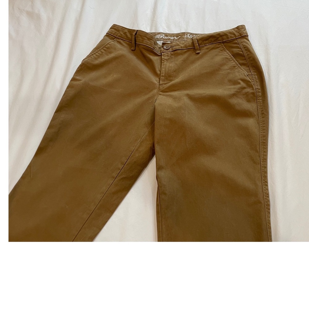 Eddie Bauer Legendwash Stretch Boyfriend Slim Leg Pants Brown Chino Womens 6